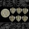 Antiqued Silver Plated Brass Floral Heart Charms - Set of Six - S-C61